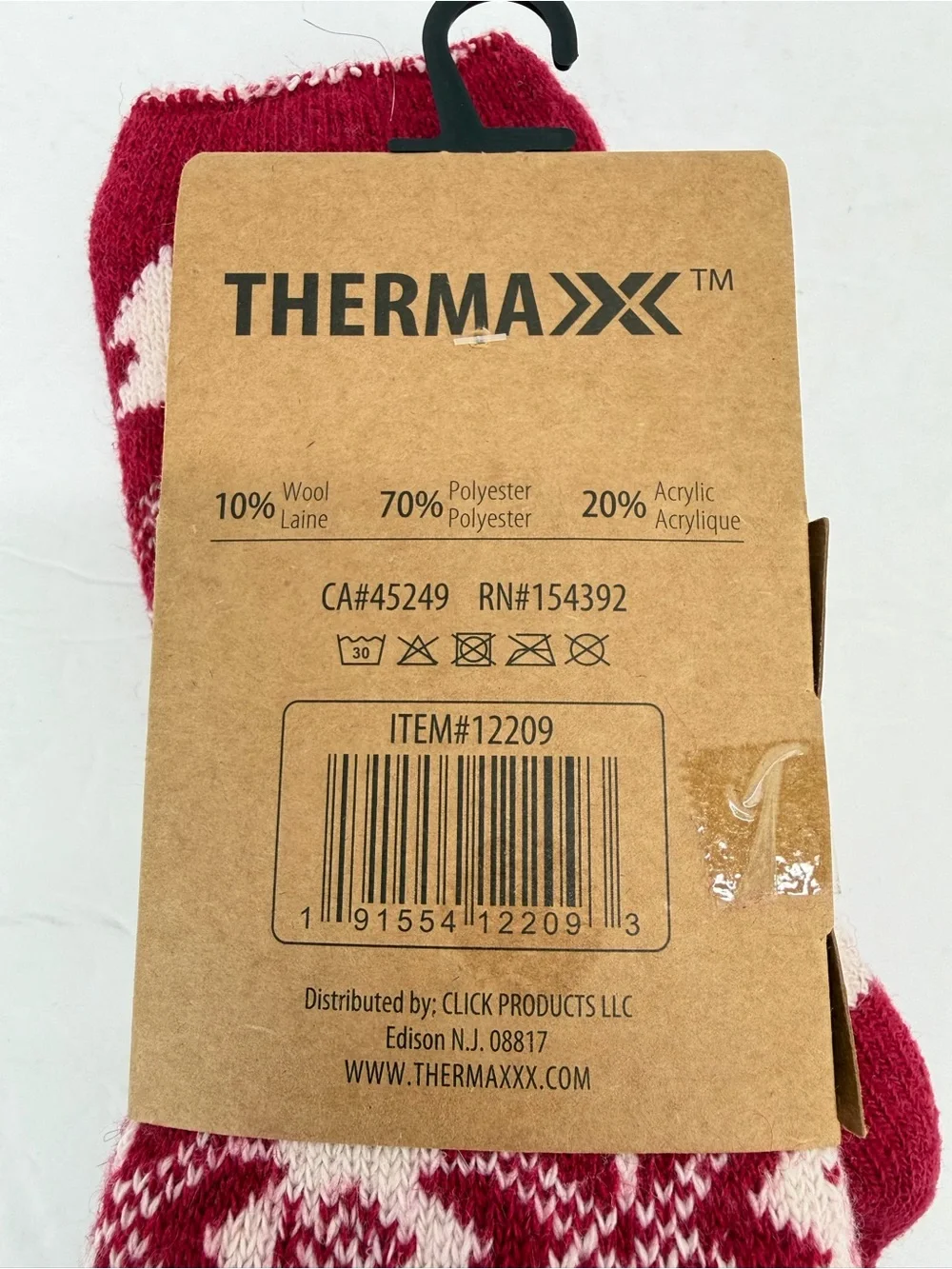 Thermax size 9-11 Women’s Red White Holiday Winter Thermal Wool Blend Socks NEW